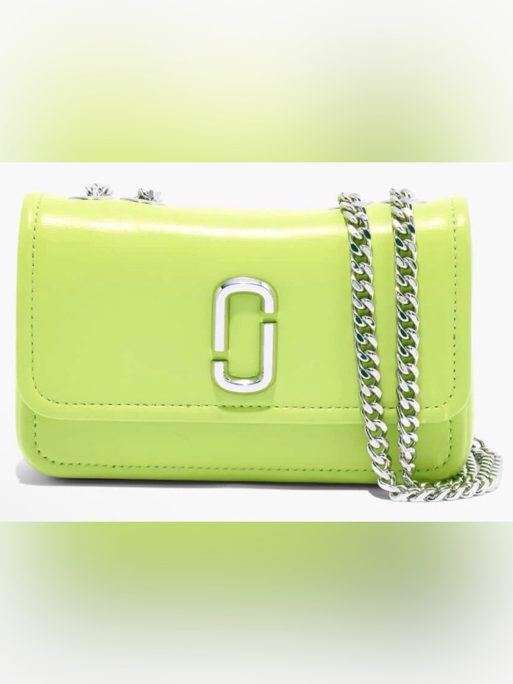 Marc Jacobs Mini The Glam Shot Leather Bag Green Glow New with defect